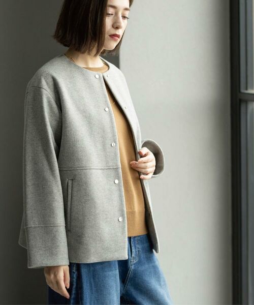 OPAQUE.CLIP / オペーク ドット クリップ その他アウター | ウールライクメルトンノーカラーコート【洗濯機洗い可】 | 詳細4