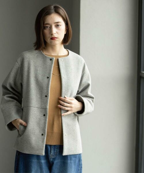 OPAQUE.CLIP / オペーク ドット クリップ その他アウター | ウールライクメルトンノーカラーコート【洗濯機洗い可】 | 詳細7