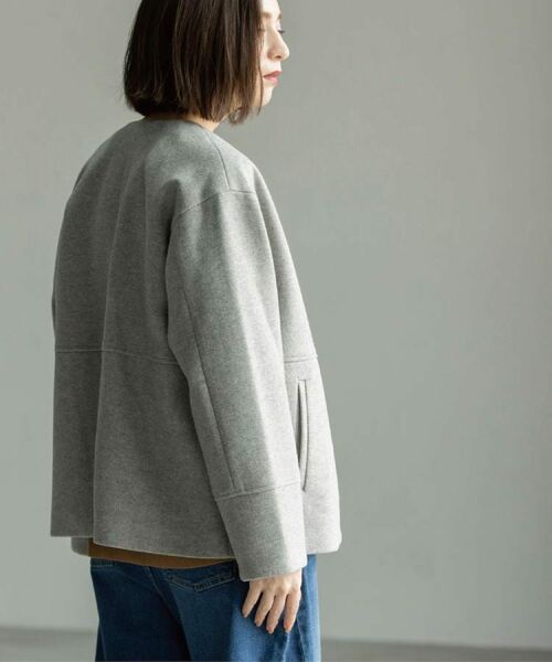 OPAQUE.CLIP / オペーク ドット クリップ その他アウター | ウールライクメルトンノーカラーコート【洗濯機洗い可】 | 詳細8