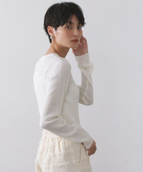 OPAQUE.CLIP / オペーク ドット クリップ ニット・セーター | シアーリブニット【洗濯機OK】 | 詳細1