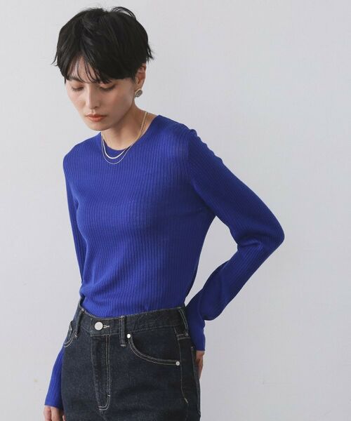 OPAQUE.CLIP / オペーク ドット クリップ ニット・セーター | シアーリブニット【洗濯機OK】 | 詳細13