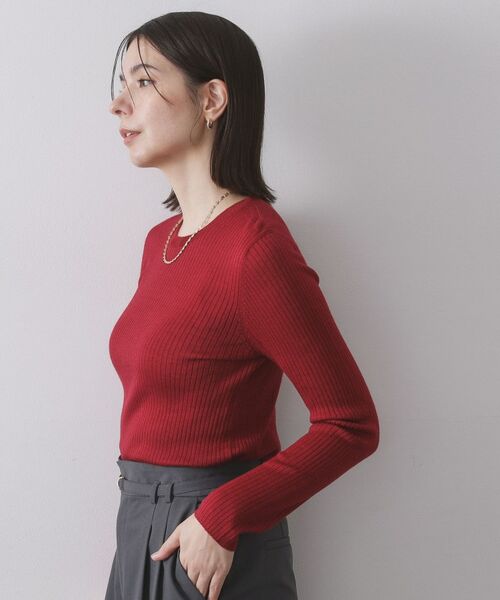 OPAQUE.CLIP / オペーク ドット クリップ ニット・セーター | シアーリブニット【洗濯機OK】 | 詳細17