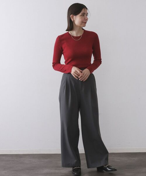 OPAQUE.CLIP / オペーク ドット クリップ ニット・セーター | シアーリブニット【洗濯機OK】 | 詳細18