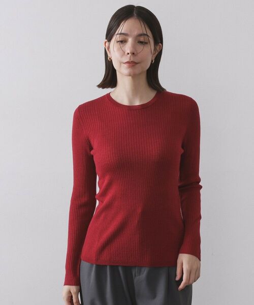 OPAQUE.CLIP / オペーク ドット クリップ ニット・セーター | シアーリブニット【洗濯機OK】 | 詳細21