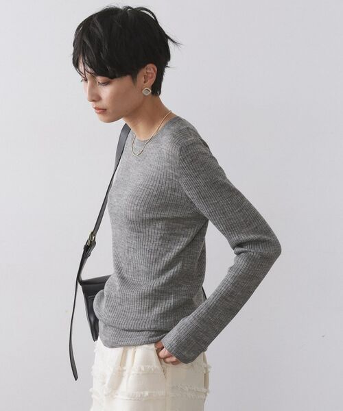 OPAQUE.CLIP / オペーク ドット クリップ ニット・セーター | シアーリブニット【洗濯機OK】 | 詳細5