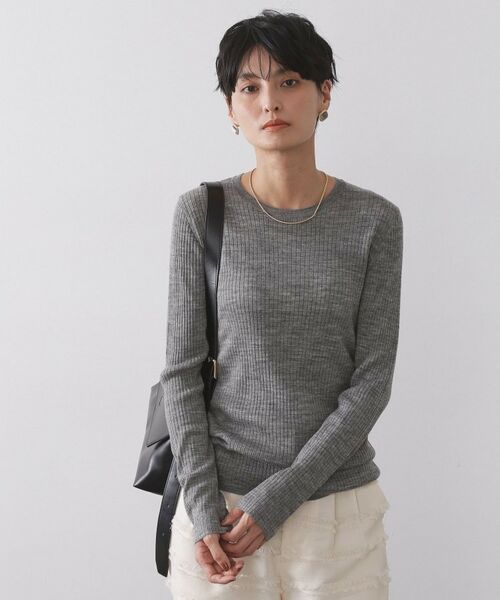 OPAQUE. CLIP/オペーク ドット クリップ シアーリブニット【洗濯機OK】 グレー(012) 40(L)