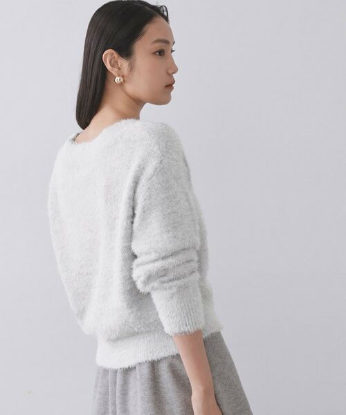 OPAQUE.CLIP / オペーク ドット クリップ ニット・セーター | スパンコールフェザーVネックニット【洗濯機OK】 | 詳細29