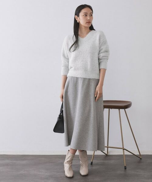 OPAQUE.CLIP / オペーク ドット クリップ ニット・セーター | スパンコールフェザーVネックニット【洗濯機OK】 | 詳細30