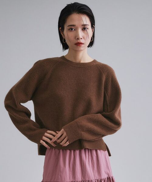 OPAQUE. CLIP/オペーク ドット クリップ 【es】メリノウール クルーミドルゲージニット ブラウン(043) 00(00)