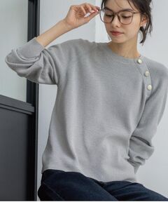 OPAQUE.CLIP / オペーク ドット クリップ ニット・セーター | ボタンデザインラメニット【洗濯機OK】