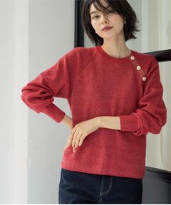 OPAQUE.CLIP / オペーク ドット クリップ ニット・セーター | ボタンデザインラメニット【洗濯機OK】