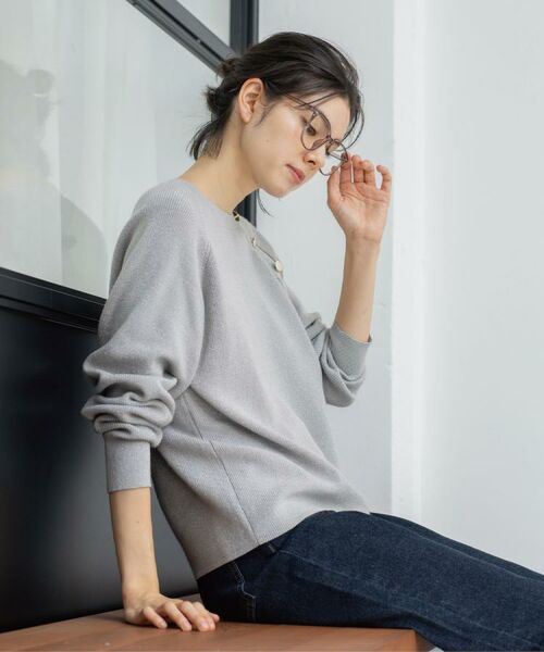 OPAQUE.CLIP / オペーク ドット クリップ ニット・セーター | ボタンデザインラメニット【洗濯機OK】 | 詳細10