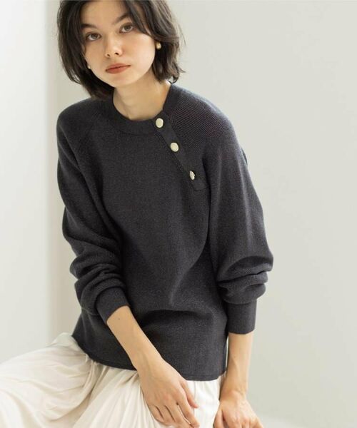 OPAQUE.CLIP / オペーク ドット クリップ ニット・セーター | ボタンデザインラメニット【洗濯機OK】 | 詳細14