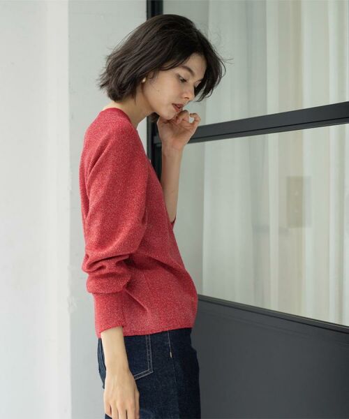 OPAQUE.CLIP / オペーク ドット クリップ ニット・セーター | ボタンデザインラメニット【洗濯機OK】 | 詳細17