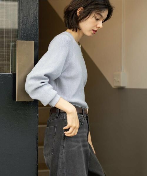 OPAQUE.CLIP / オペーク ドット クリップ ニット・セーター | ボタンデザインラメニット【洗濯機OK】 | 詳細22