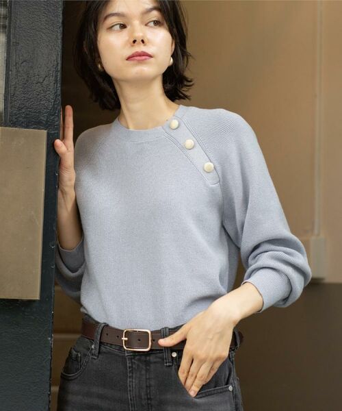 OPAQUE.CLIP / オペーク ドット クリップ ニット・セーター | ボタンデザインラメニット【洗濯機OK】 | 詳細24