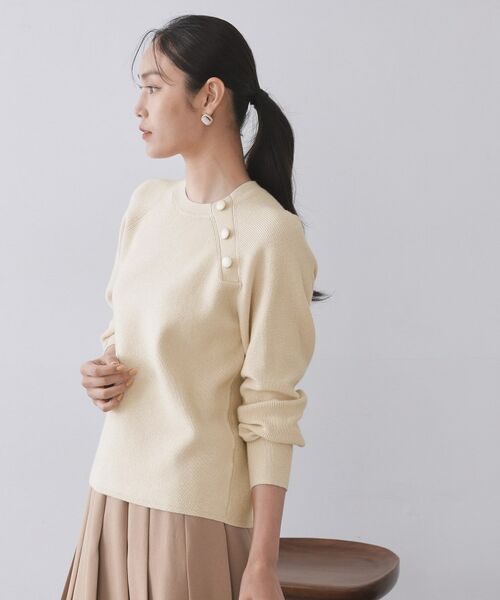 OPAQUE.CLIP / オペーク ドット クリップ ニット・セーター | ボタンデザインラメニット【洗濯機OK】 | 詳細26