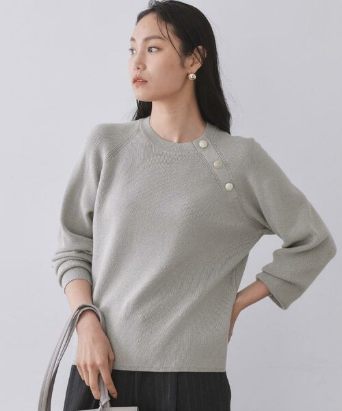 OPAQUE.CLIP / オペーク ドット クリップ ニット・セーター | ボタンデザインラメニット【洗濯機OK】 | 詳細30