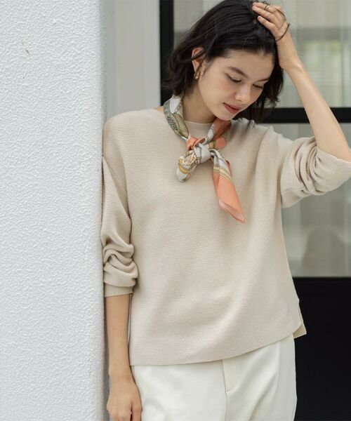 OPAQUE.CLIP / オペーク ドット クリップ ニット・セーター | ラメガーターボートネックニット【洗濯機OK】 | 詳細1