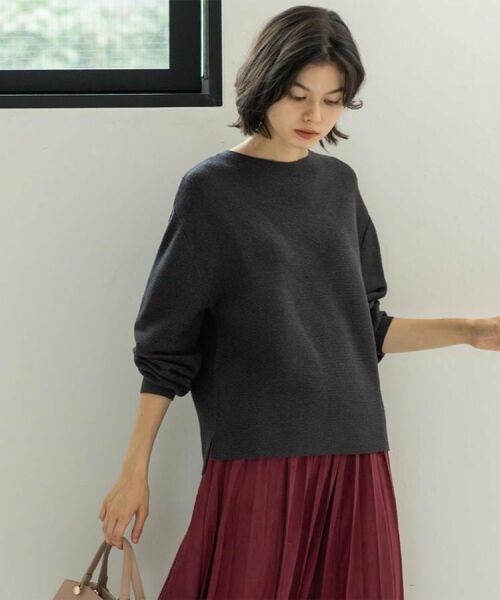 OPAQUE.CLIP / オペーク ドット クリップ ニット・セーター | ラメガーターボートネックニット【洗濯機OK】 | 詳細13