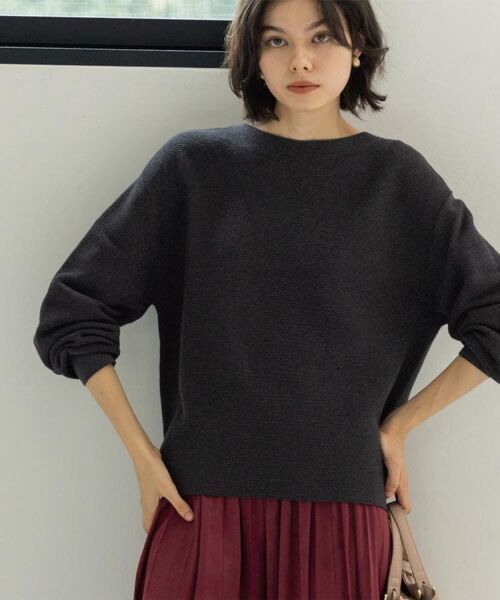 OPAQUE.CLIP / オペーク ドット クリップ ニット・セーター | ラメガーターボートネックニット【洗濯機OK】 | 詳細14