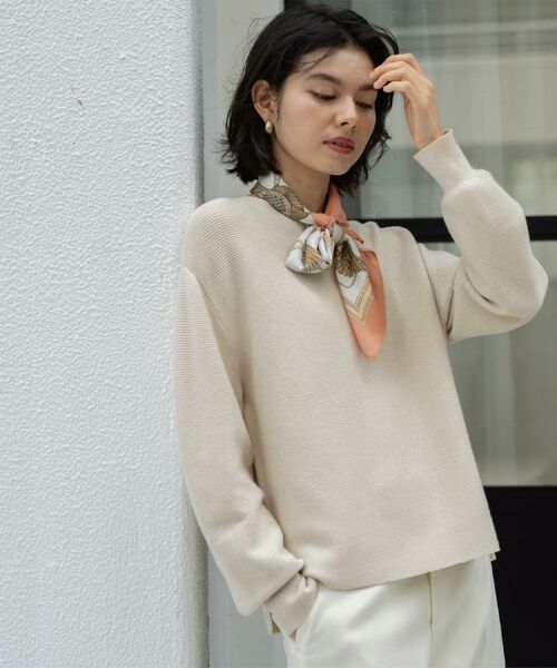 OPAQUE.CLIP / オペーク ドット クリップ ニット・セーター | ラメガーターボートネックニット【洗濯機OK】 | 詳細2