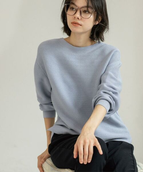 OPAQUE.CLIP / オペーク ドット クリップ ニット・セーター | ラメガーターボートネックニット【洗濯機OK】 | 詳細20