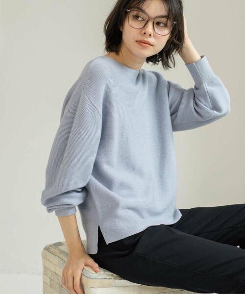 OPAQUE.CLIP / オペーク ドット クリップ ニット・セーター | ラメガーターボートネックニット【洗濯機OK】 | 詳細21