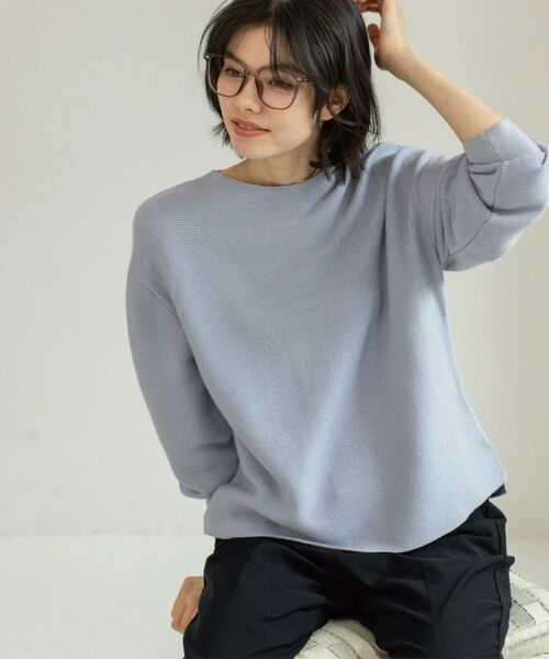 OPAQUE.CLIP / オペーク ドット クリップ ニット・セーター | ラメガーターボートネックニット【洗濯機OK】 | 詳細23