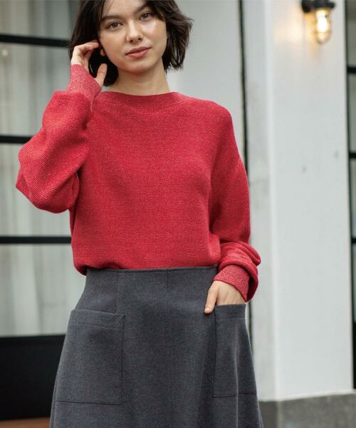 OPAQUE.CLIP / オペーク ドット クリップ ニット・セーター | ラメガーターボートネックニット【洗濯機OK】 | 詳細24