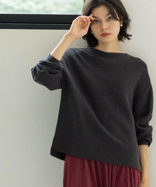 OPAQUE. CLIP/オペーク ドット クリップ ラメガーターボートネックニット【洗濯機OK】 チャコールグレー(614) 42(LL) OPAQUE. CLIP/オペーク ドット クリップ ラメガーターボートネックニット【洗濯機OK】 チャコールグレー(614) 42(LL)