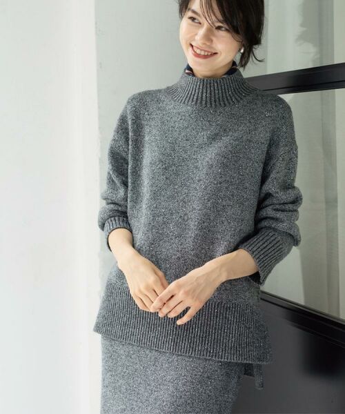 OPAQUE.CLIP / オペーク ドット クリップ ニット・セーター | ラメスパンコールハイネックニット/セットアップ対応可【洗濯機OK】 | 詳細12