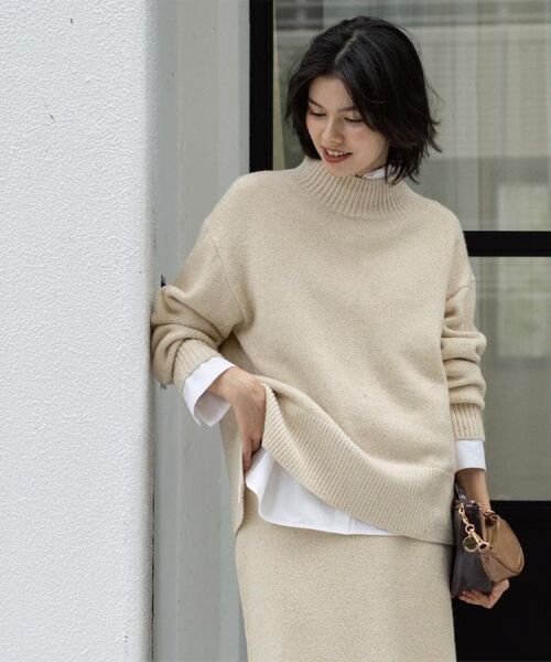 OPAQUE.CLIP / オペーク ドット クリップ ニット・セーター | ラメスパンコールハイネックニット/セットアップ対応可【洗濯機OK】 | 詳細21