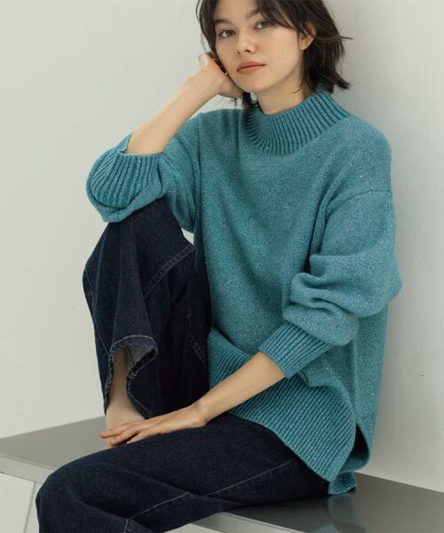 OPAQUE.CLIP / オペーク ドット クリップ ニット・セーター | ラメスパンコールハイネックニット/セットアップ対応可【洗濯機OK】 | 詳細25