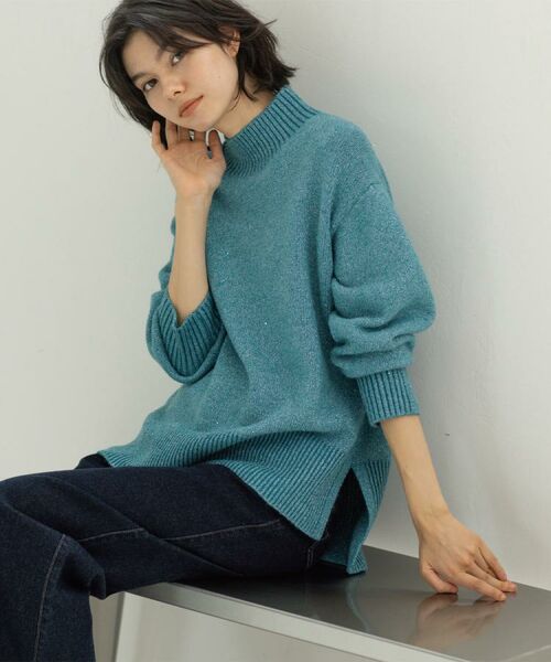 OPAQUE.CLIP / オペーク ドット クリップ ニット・セーター | ラメスパンコールハイネックニット/セットアップ対応可【洗濯機OK】 | 詳細27