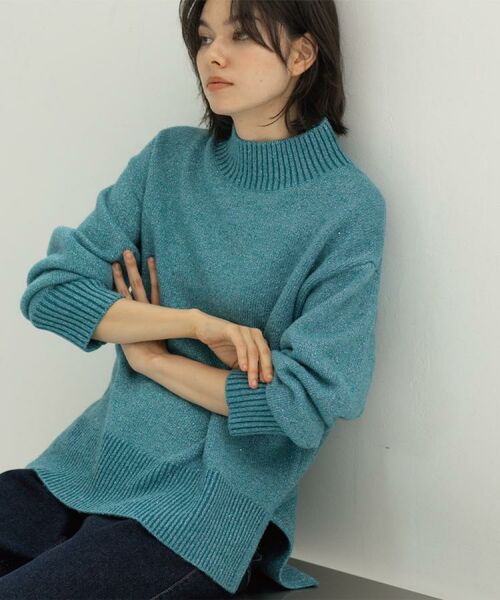 OPAQUE.CLIP / オペーク ドット クリップ ニット・セーター | ラメスパンコールハイネックニット/セットアップ対応可【洗濯機OK】 | 詳細28