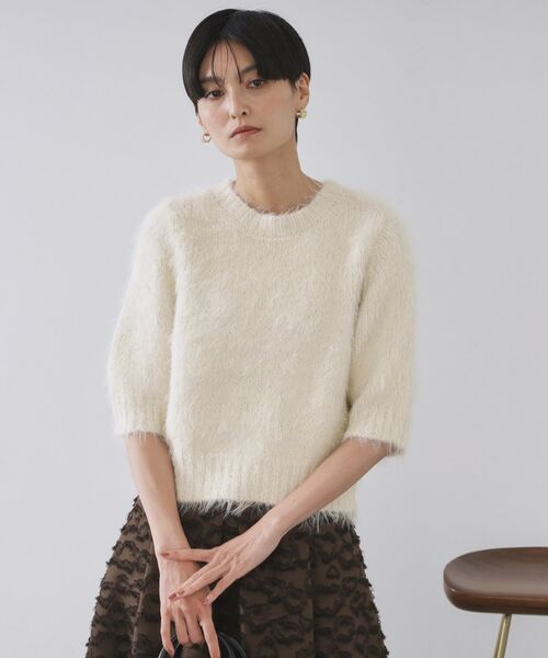 OPAQUE.CLIP / オペーク ドット クリップ ニット・セーター | フェザーヤーンニット【洗濯機OK/抗ピル】 | 詳細1