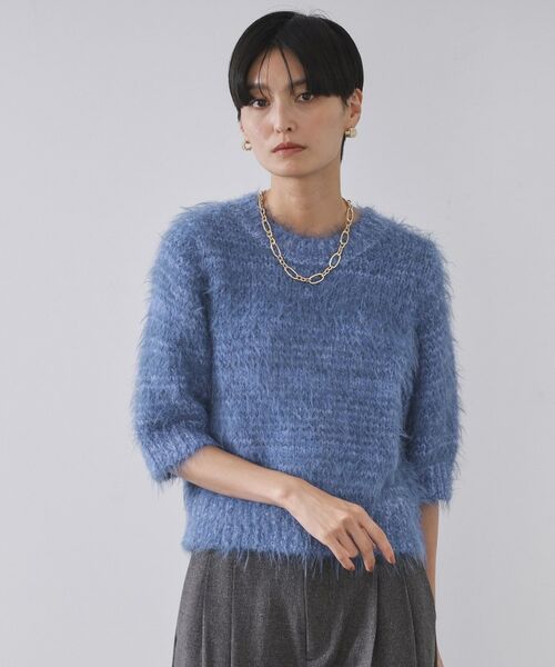 OPAQUE. CLIP/オペーク ドット クリップ フェザーヤーンニット【洗濯機OK/抗ピル】 ブルー(092) 38(M) OPAQUE. CLIP/オペーク ドット クリップ フェザーヤーンニット【洗濯機OK/抗ピル】 ブルー(092) 38(M)