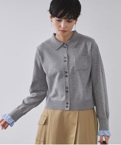 OPAQUE.CLIP / オペーク ドット クリップ ニット・セーター | 袖口ドッキング ポロ衿デザインニット【洗濯機OK】