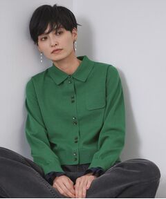 OPAQUE.CLIP / オペーク ドット クリップ ニット・セーター | 袖口ドッキング ポロ衿デザインニット【洗濯機OK】