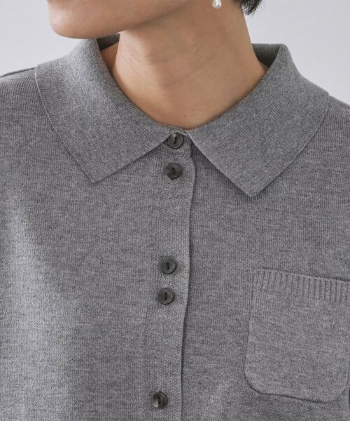 OPAQUE.CLIP / オペーク ドット クリップ ニット・セーター | 袖口ドッキング ポロ衿デザインニット【洗濯機OK】 | 詳細16