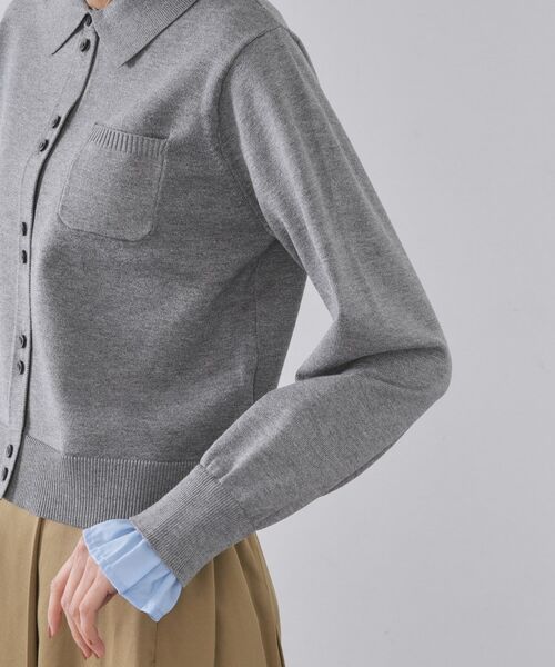 OPAQUE.CLIP / オペーク ドット クリップ ニット・セーター | 袖口ドッキング ポロ衿デザインニット【洗濯機OK】 | 詳細18