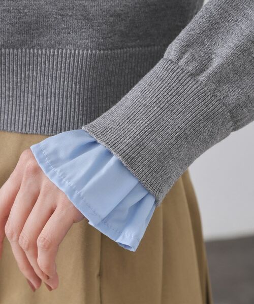 OPAQUE.CLIP / オペーク ドット クリップ ニット・セーター | 袖口ドッキング ポロ衿デザインニット【洗濯機OK】 | 詳細19
