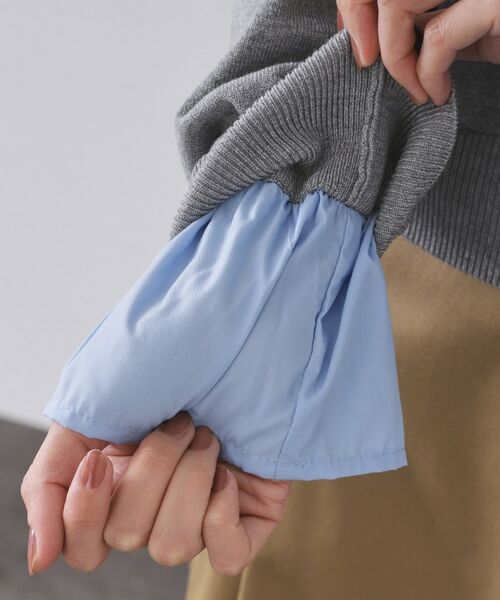 OPAQUE.CLIP / オペーク ドット クリップ ニット・セーター | 袖口ドッキング ポロ衿デザインニット【洗濯機OK】 | 詳細20