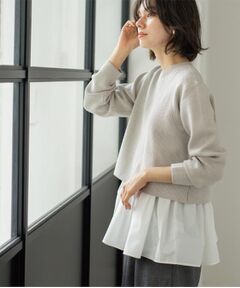 《ツインセット》ショートラメニット×フレアタンクトップ【洗濯機OK】