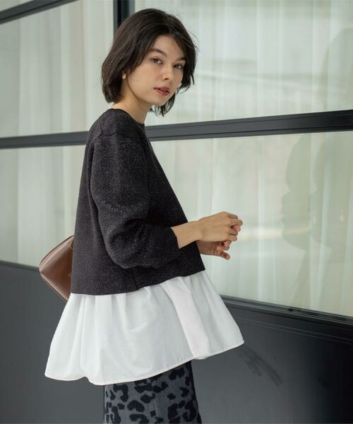 OPAQUE.CLIP / オペーク ドット クリップ その他トップス | 《ツインセット》ショートラメニット×フレアタンクトップ【洗濯機OK】 | 詳細6