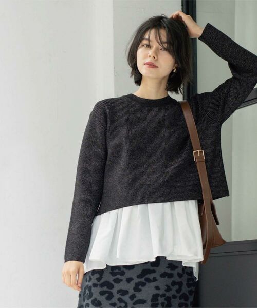 OPAQUE.CLIP / オペーク ドット クリップ その他トップス | 《ツインセット》ショートラメニット×フレアタンクトップ【洗濯機OK】 | 詳細7