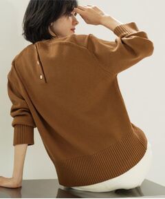 OPAQUE.CLIP / オペーク ドット クリップ ニット・セーター | バックボタンリラクシーニット【洗濯機OK】《8col》