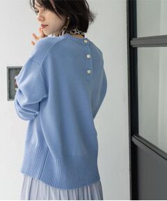 OPAQUE.CLIP / オペーク ドット クリップ ニット・セーター | バックボタンリラクシーニット【洗濯機OK】《8col》