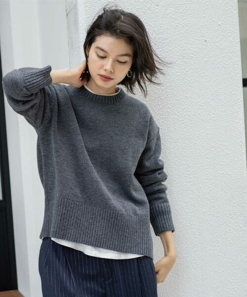 OPAQUE.CLIP / オペーク ドット クリップ ニット・セーター | バックボタンリラクシーニット【洗濯機OK】《8col》 | 詳細11